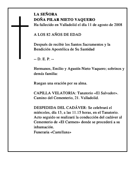 DOÑA PILAR NIETO VAQUERO