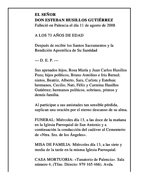 DON ESTEBAN HUSILLOS GUTIÉRREZ