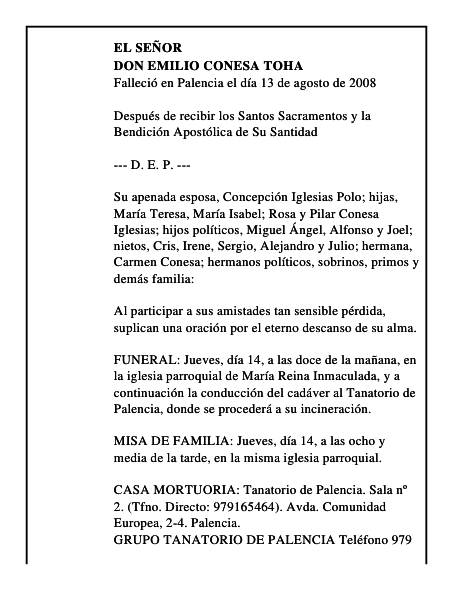 DON EMILIO CONESA TOHA