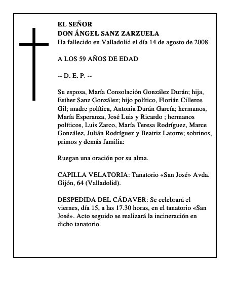 DON ÁNGEL SANZ ZARZUELA