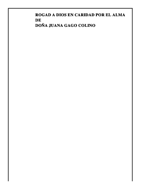 DOÑA JUANA GAGO COLINO