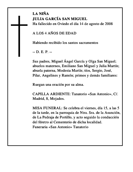 JULIA GARCÍA SAN MIGUEL