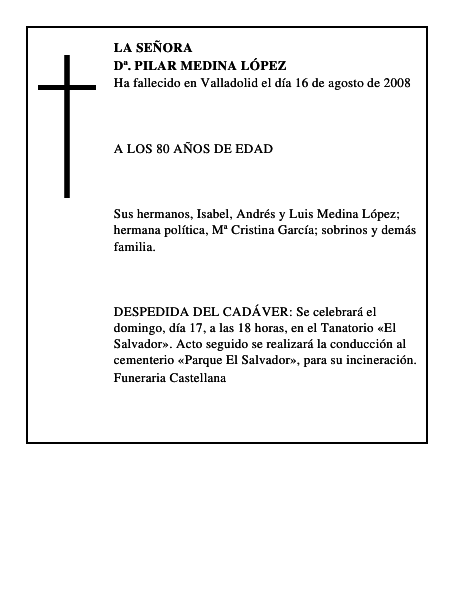 Dª. PILAR MEDINA LÓPEZ
