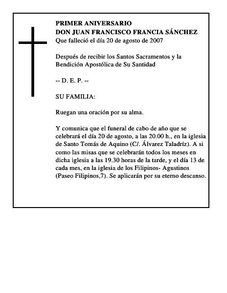 DON JUAN FRANCISCO FRANCIA SÁNCHEZ