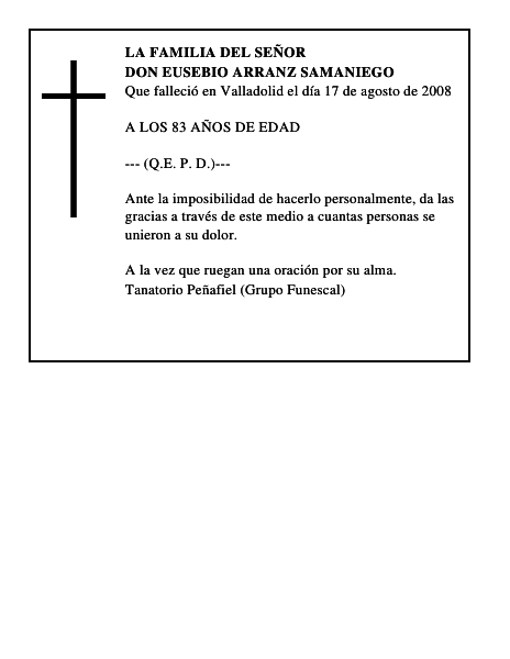 DON EUSEBIO ARRANZ SAMANIEGO