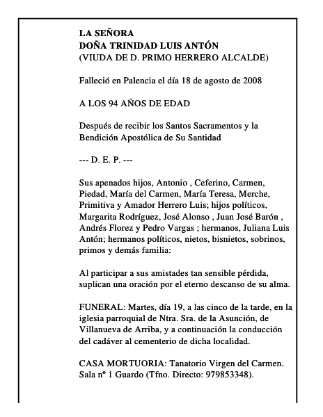 DOÑA TRINIDAD LUIS ANTÓN