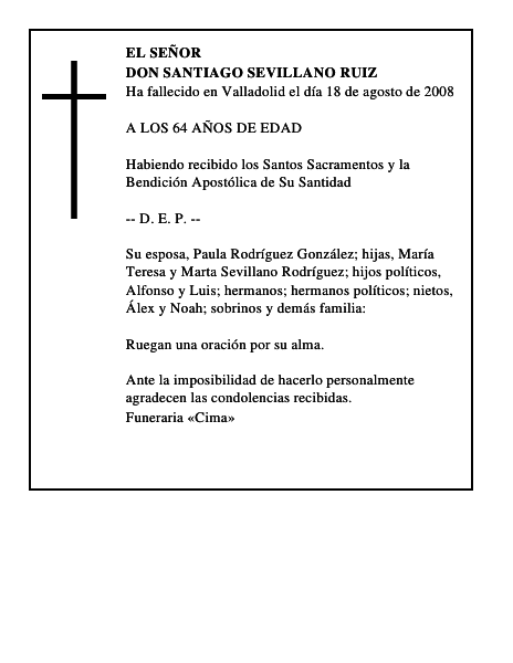 DON SANTIAGO SEVILLANO RUIZ