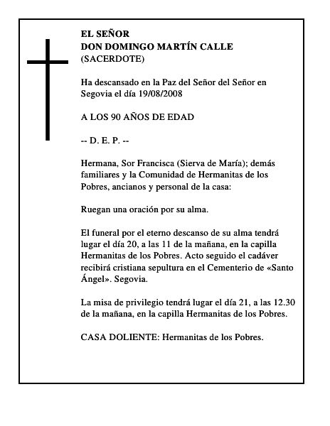 DON DOMINGO MARTÍN CALLE