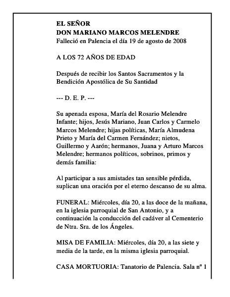DON MARIANO MARCOS MELENDRE