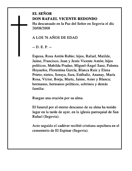 DON RAFAEL VICENTE REDONDO