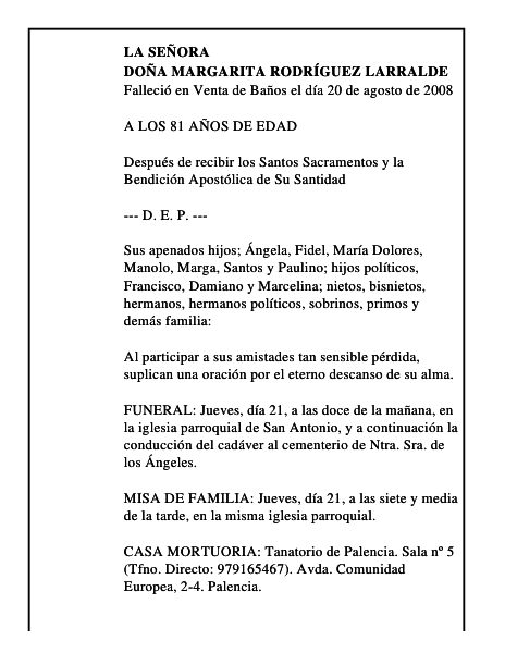DOÑA MARGARITA RODRÍGUEZ LARRALDE