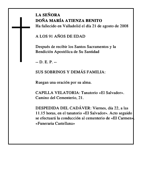 DOÑA MARÍA ATIENZA BENITO