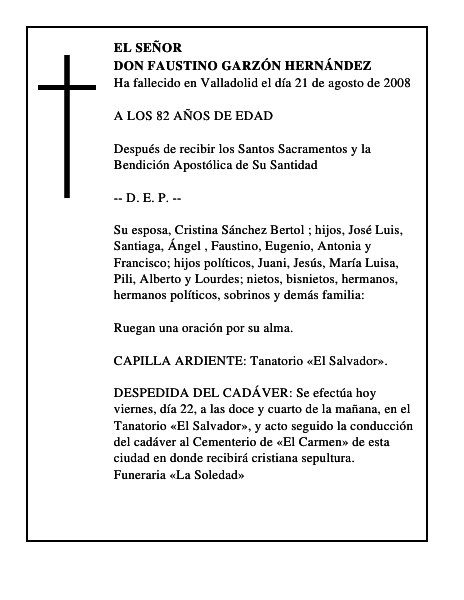 DON FAUSTINO GARZÓN HERNÁNDEZ