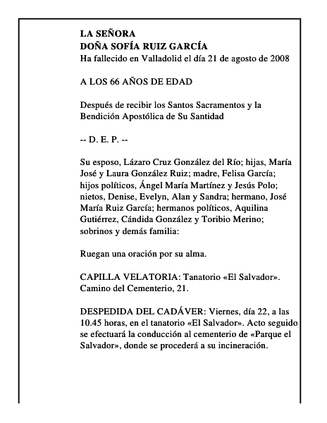 DOÑA SOFÍA RUIZ GARCÍA