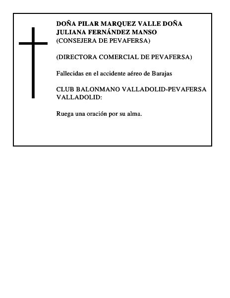 DOÑA PILAR MARQUEZ VALLE DOÑA JULIANA FERNÁNDEZ MANSO