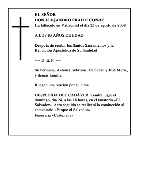 DON ALEJANDRO FRAILE CONDE