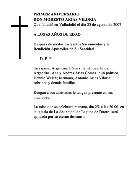 DON MODESTO ARIAS VILORIA