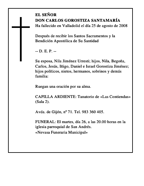 DON CARLOS GOROSTIZA SANTAMARÍA