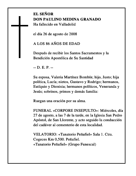 DON PAULINO MEDINA GRANADO