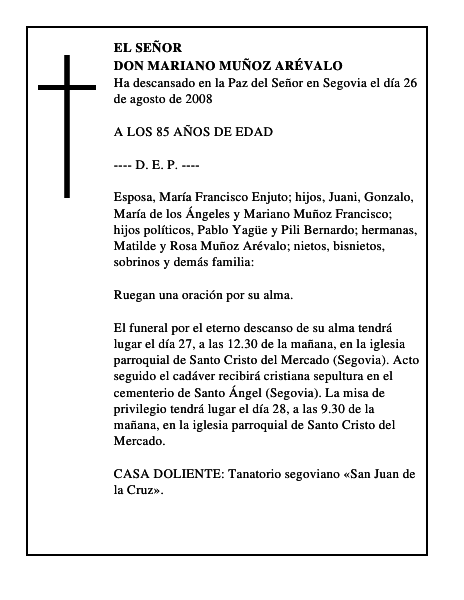 DON MARIANO MUÑOZ ARÉVALO