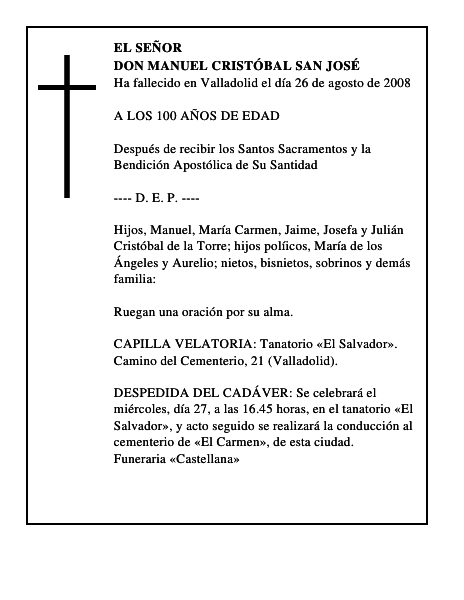 DON MANUEL CRISTÓBAL SAN JOSÉ