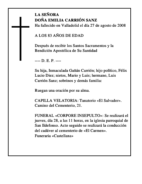 DOÑA EMILIA CARRIÓN SANZ