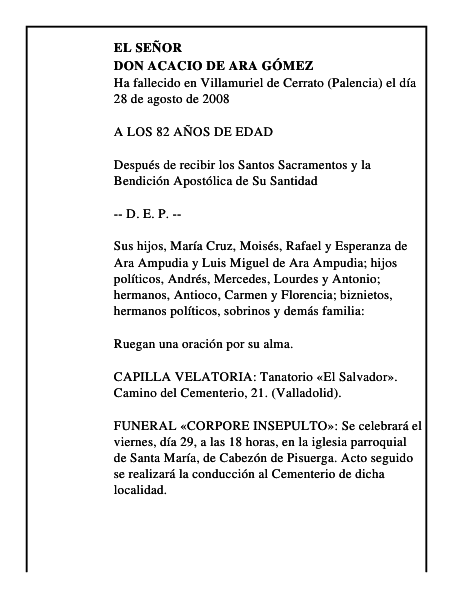 DON ACACIO DE ARA GÓMEZ