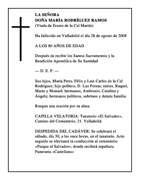 DOÑA MARÍA RODRÍGUEZ RAMOS