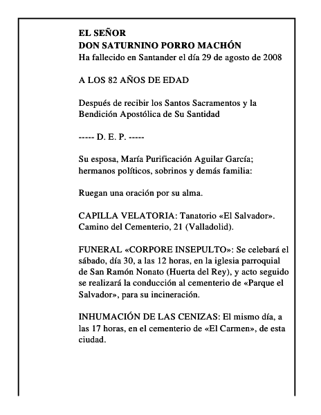 DON SATURNINO PORRO MACHÓN