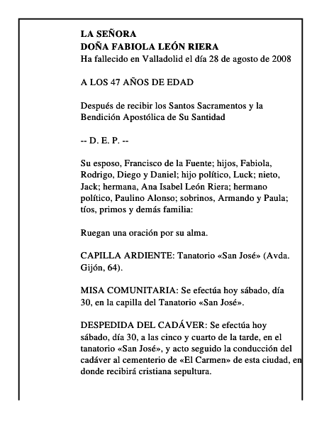DOÑA FABIOLA LEÓN RIERA