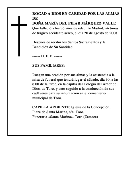 DOÑA MARÍA DEL PILAR MÁRQUEZ VALLE