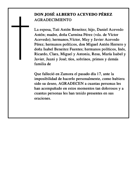 DON JOSÉ ALBERTO ACEVEDO PÉREZ