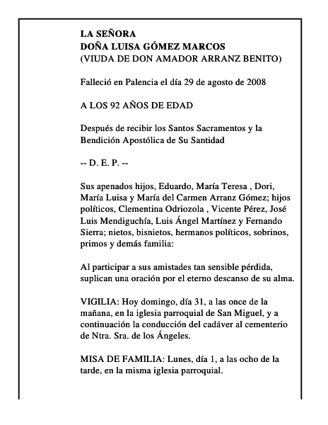 DOÑA LUISA GÓMEZ MARCOS