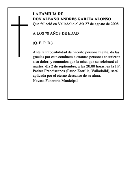 DON ALBANO ANDRÉS GARCÍA ALONSO