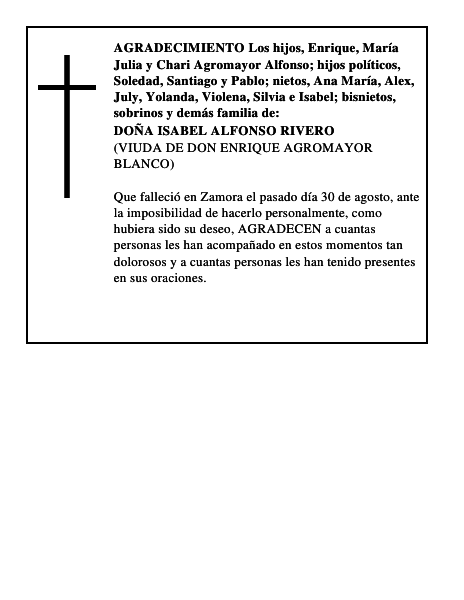 DOÑA ISABEL ALFONSO RIVERO