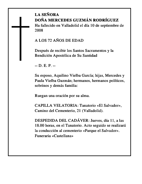 DOÑA MERCEDES GUZMÁN RODRÍGUEZ