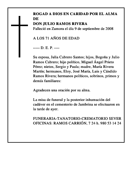 DON JULIO RAMOS RIVERA