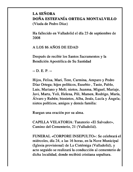 DOÑA ESTEFANÍA ORTEGA MONTALVILLO