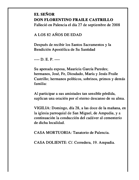 DON FLORENTINO FRAILE CASTRILLO
