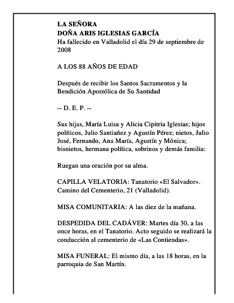 DOÑA ARIS IGLESIAS GARCÍA