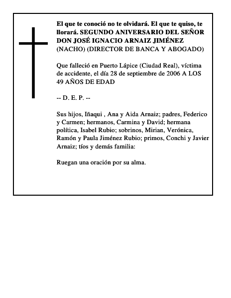 DON JOSÉ IGNACIO ARNAIZ JIMÉNEZ