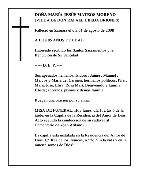 DOÑA MARÍA JESÚS MATEOS MORENO