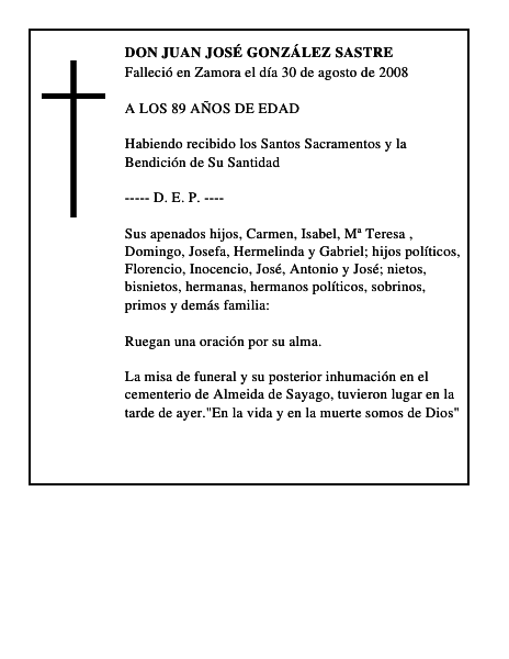 DON JUAN JOSÉ GONZÁLEZ SASTRE