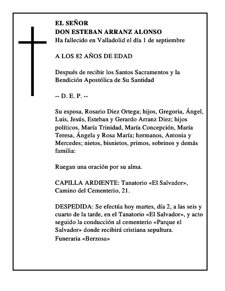DON ESTEBAN ARRANZ ALONSO