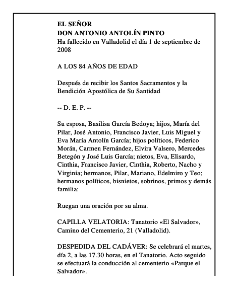 DON ANTONIO ANTOLÍN PINTO