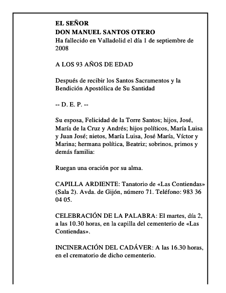 DON MANUEL SANTOS OTERO
