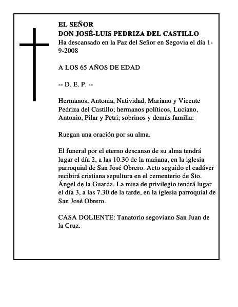 DON JOSÉ-LUIS PEDRIZA DEL CASTILLO
