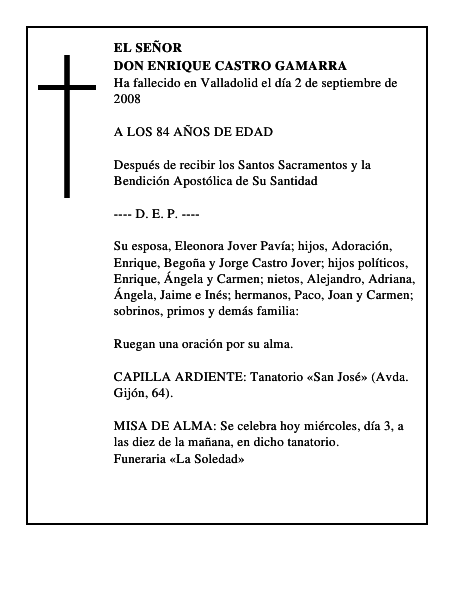 DON ENRIQUE CASTRO GAMARRA