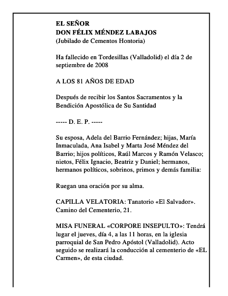 DON FÉLIX MÉNDEZ LABAJOS
