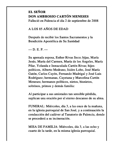 DON AMBROSIO CARTÓN MENESES